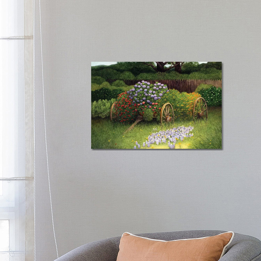 Flower Wagon von Marcia Matcham - Galerie-verpackte Leinwand Giclée auf Leinwand