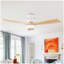 Ventilateur de plafond à profil bas de 52 pouces avec lumière et télécommande, montage encastré, réversible, 3CCT, à intensité variable, silencieux, ventilateur de chambre à coucher, intérieur / extérieur