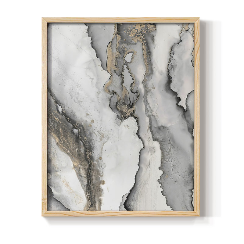 Abstract Ink Fantasy III Framed Print - Solid Wood, 11" H x 9" W