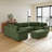 7-Piece 137.9" Wide Modular Sectional Sofa Oversized Corduroy Deep Seat Cloud Corner Couch With 46" W Movable Ottoman & Pillows-227130418