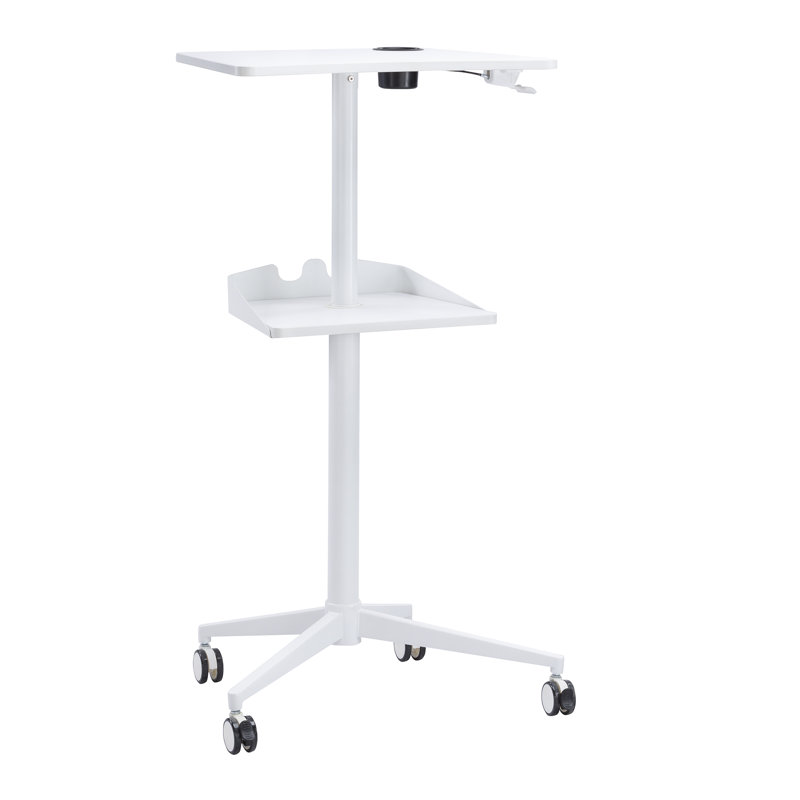 Safco Products 1944NA Vum Pneumatic Height-adjustable Stand-up Mobile Workstation, White