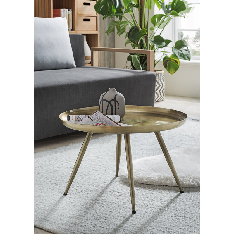 Fanelli Tray Top End Table, Brass