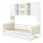Lit de jour simple avec lit gigogne simple, structure de lit de jour en bois massif avec armoire et tablette tout-en-un pour enfants, adolescents, adultes-1473680104