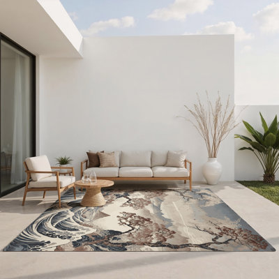 Tapis intérieur et extérieur Petal C Courants
