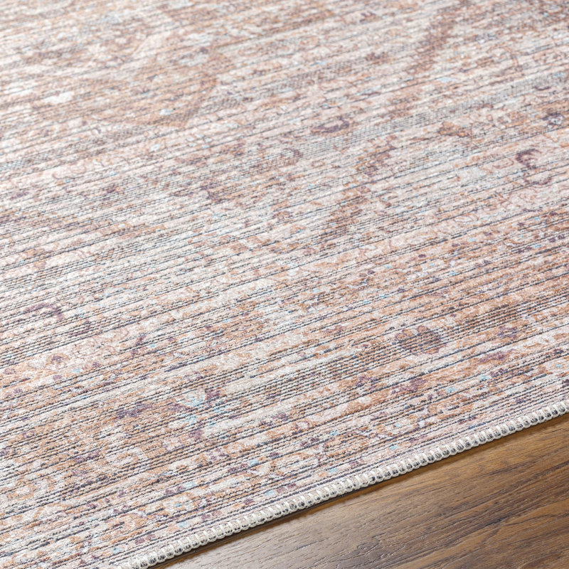 Jameson Tan Machine Washable Area Rug, Runner 2'5" x 10'