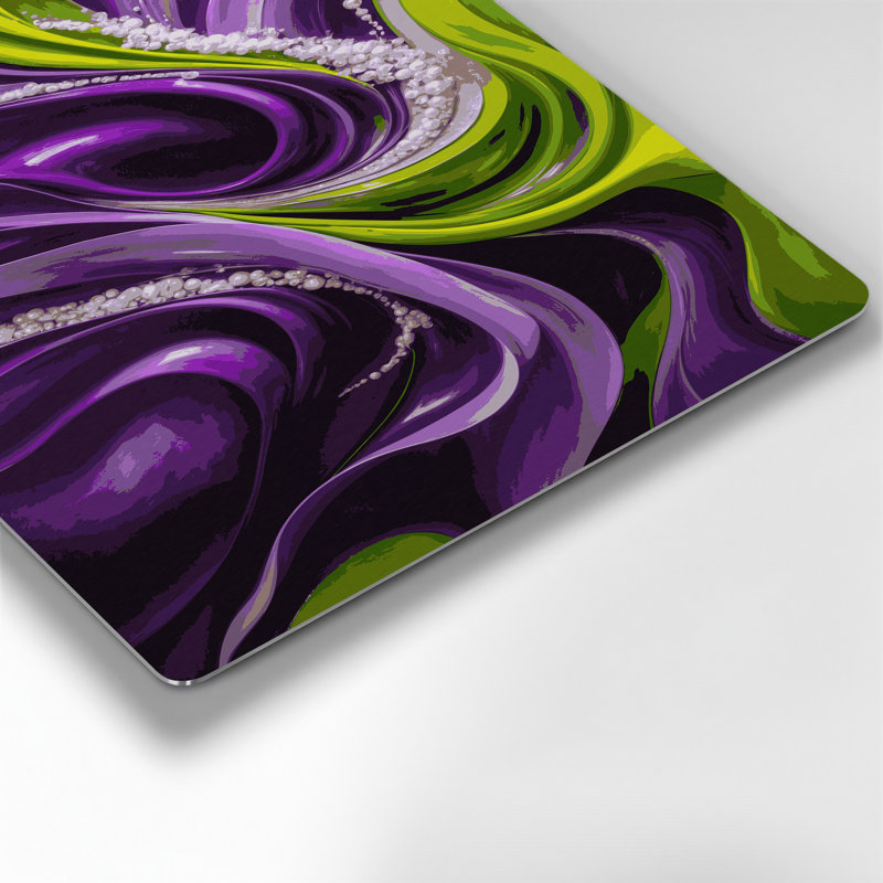 «Lyrical Abstraction 55», art mural en métal mauve, H 20 po x l 30 po