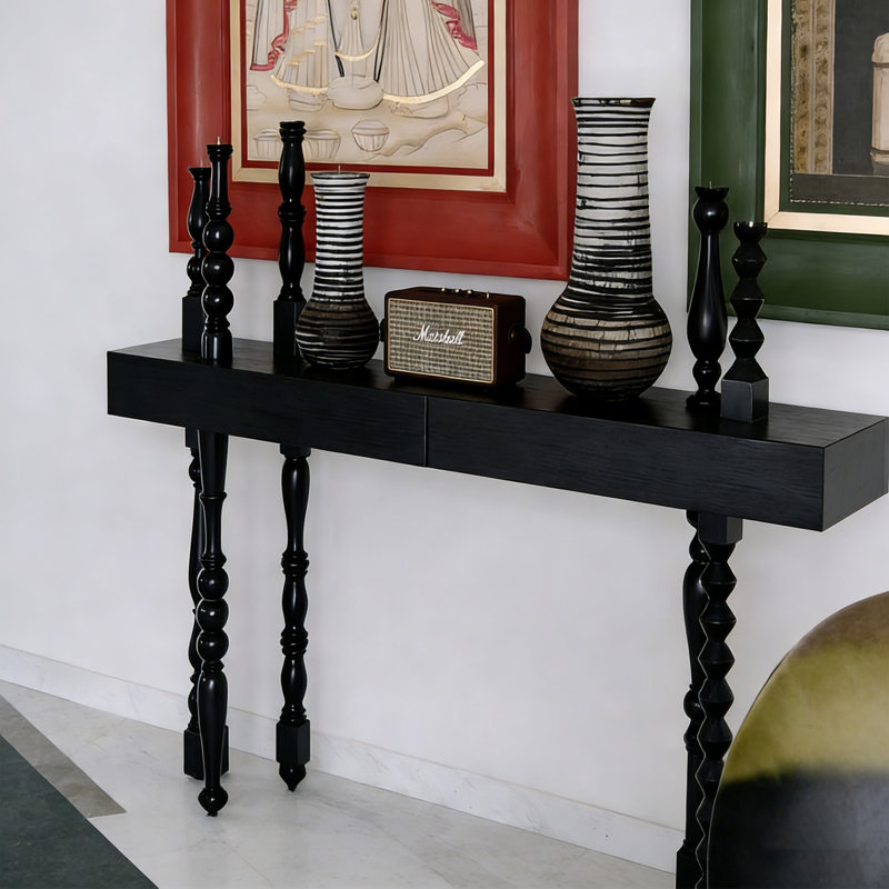 Console moderne en bois noir