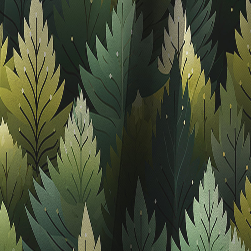 Green Forest Pattern - Floral Curtain - Blackout Floral Curtain - 1 Panels, 52" W x 63" L