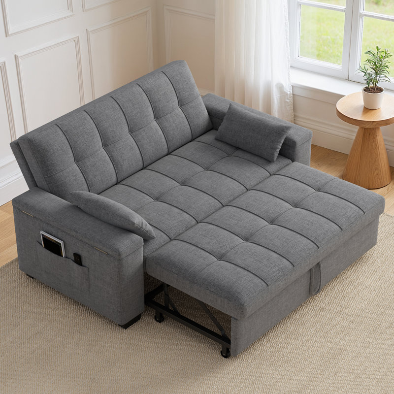 70.9” Convertible Sleeper Sofa with Pull-Out Bed, 3-in-1 Upholstered Sofa Bed with Reclining Backrest, Modern Pull-Out Couch for Living Room and Small Spaces