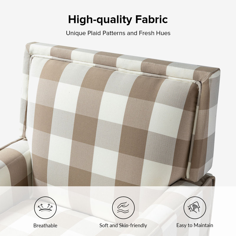 Amara Upholstered Armchair, Tan Check