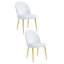 Chaise d'appoint Vera Lusso - Chaises d'appoint de salle à manger modernes - Chaises rembourrées contemporaines en similicuir avec structure en métal doré - Ensemble de 2 chaises de salle à manger, de chambre à coucher, de bureau ou de cuisine - Chaises de salle à manger blanches avec pieds dorés-70105036-70105038