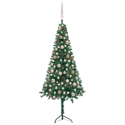 Arbre de Noël artificiel d'angle avec DEL et boule PVC