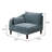 Rio 33 Inch Modular Single Arm Corner Chair, 2 Lumbar Cushions, Slate Blue-661848028