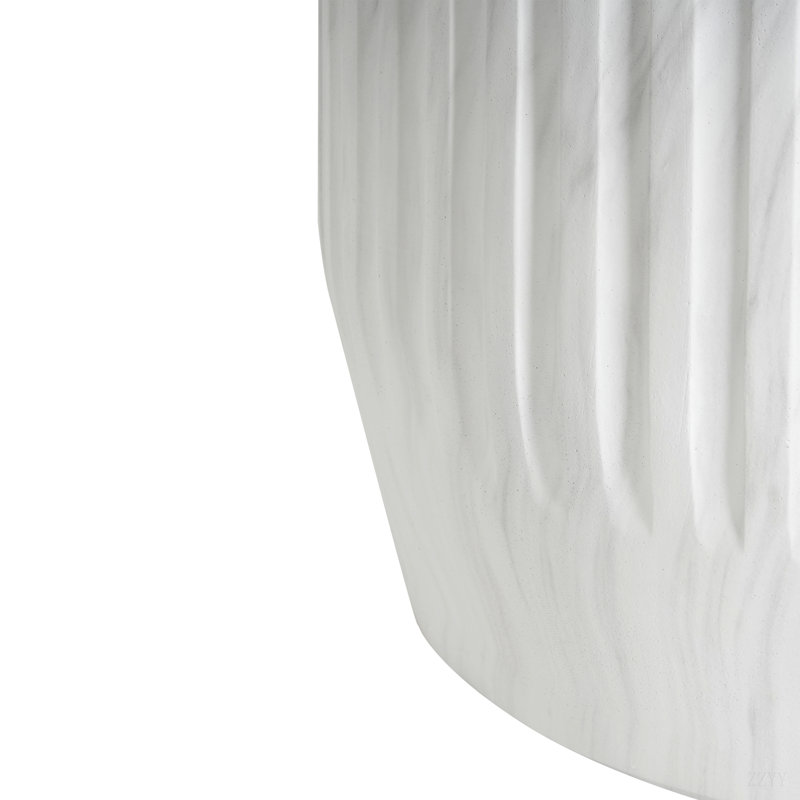 Table d'appoint d'extérieur sculptée Cicci, Blanc