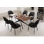 Table de salle à manger rectangulaire en bois manufacturé et solide avec pieds en métal 69,4 po l 69,4 po-1211595211