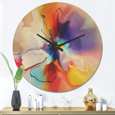 Creative Flower in Multiple Colors - Farmhouse Wood Wall Clock