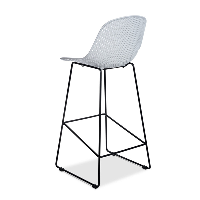 Madi Outdoor Bar Stool, 29.25" H, White