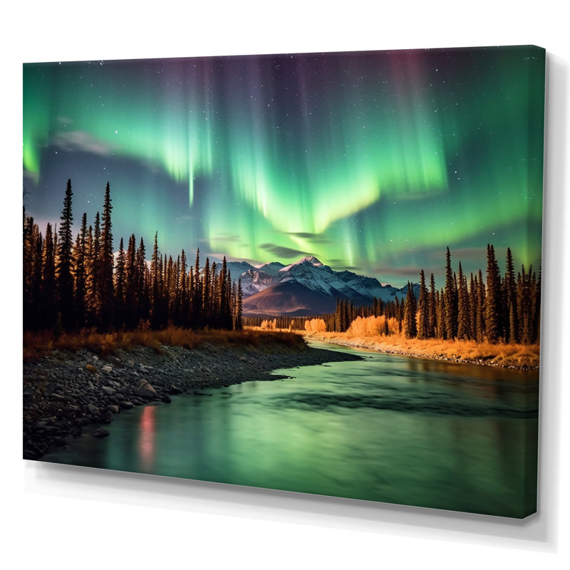 «Yukon Northern Lights Beauty I», reproduction sur toile, H 30 po x l 40 po x P 1,5 po, Toile tendue