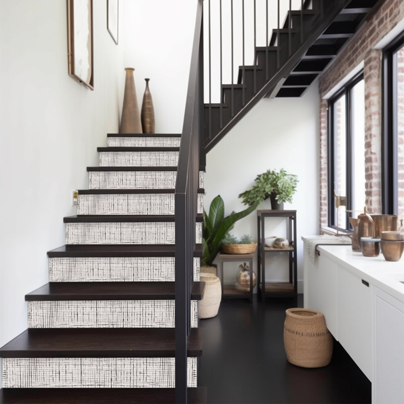 Abstract Checkered Pattern Stair Riser Decals