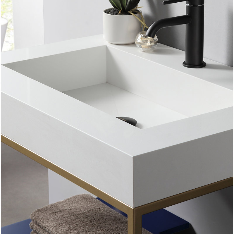 Texel 30" W Single  Vanity, White, White, Navy Blue