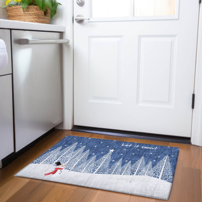 Premium Machine Washable Cerrito AMF223 Blue Rug