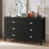 Azucena 6 Drawer Dresser with Interlock Drawer Safety Feature, Pre-assembled Metal Roller Slide