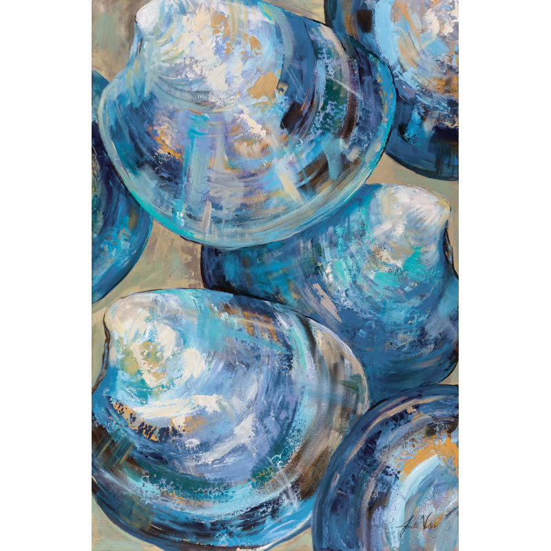 Au-delà de la lumière des coquillages bleus, H 48 po x l 32 po, Impression encadrée sans passe-partout, Silver