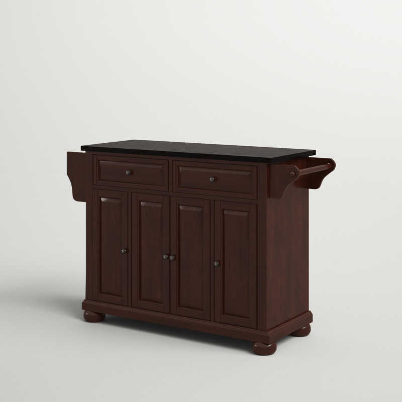 Monty Granite Top Kitchen Island, Vintage Mahogany
