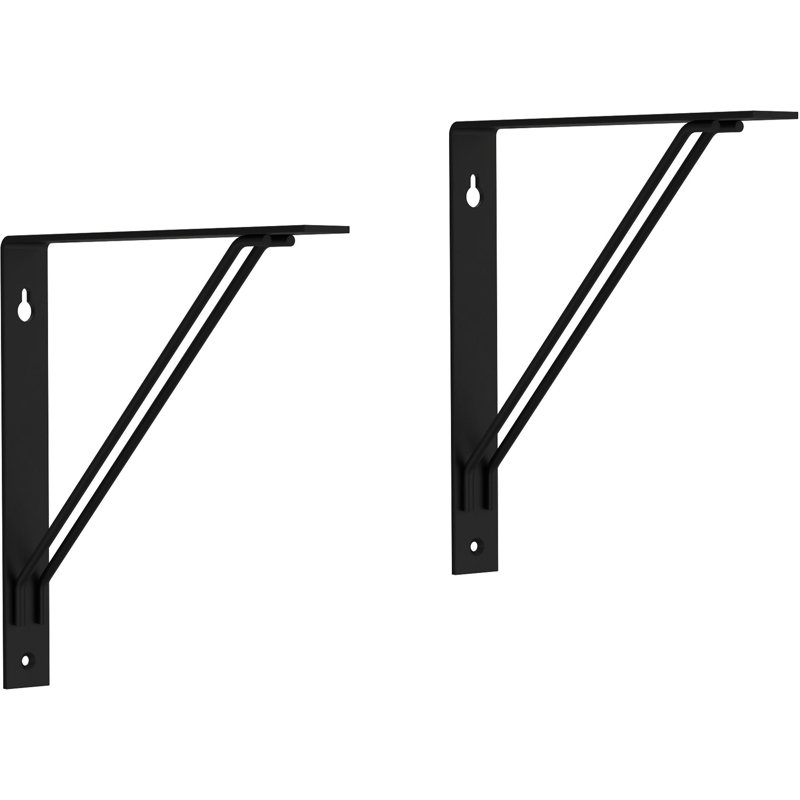 Double Wire Shelf Brackets, Matte Black