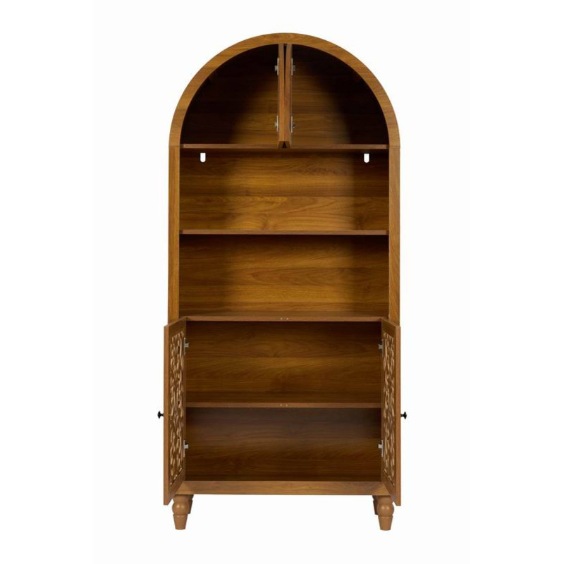 Bookcases With Storage, Walnut Melamine Rustic Arched Home Office