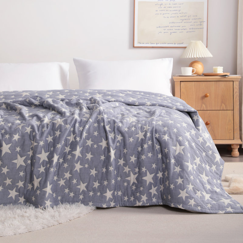  Couverture en mousseline de coton naturel, l 88 po x L 92 po