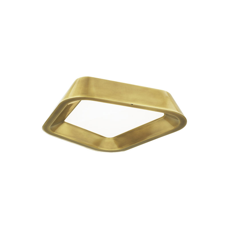 Rhonan 1 - Light LED Flush Mount, Plated Brass