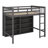 Loft Bed With Open Storage Shelves And Built-In Ladder