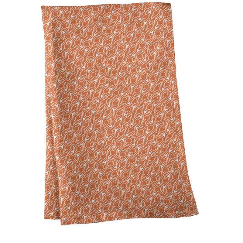 Mcguigan Tea Towel Kitchen Towel, Poly Twill, Orange/White