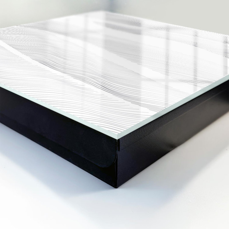 Key cabinet for home, Opens to the left, 30x30x5, White, Dynamic lines create wavy shapes, 