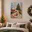 " Holiday Feast with Tree and Snowy Window Christmas " Painting-2144863936
