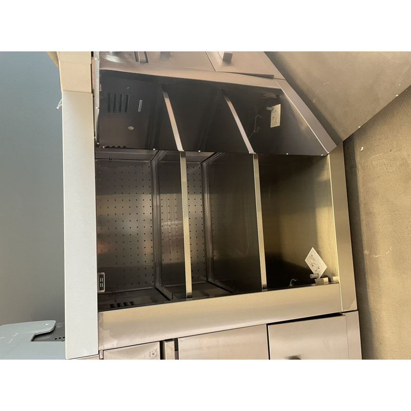 Mont Alpi MA-KEG Stainless Steel Outdoor Rated 3 Beer Tap Kegerator Keg Center Refrigerator Module with Digital Display + White Granite Countertop - Holds 3 Pony Kegs - Fits Island Grills