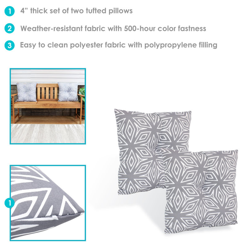 Coussins décoratifs 19 po, Motif géométrique gris