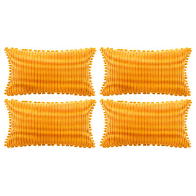  Cotton Blend Lumbar Rectangular Pillow Cover
