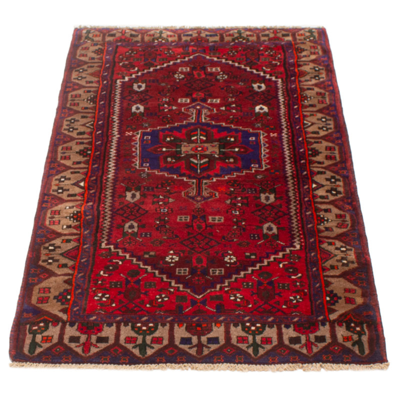 Tapis unique en laine de style années 1990 de 3 pi 9 po x 6 pi 8 po Awwal