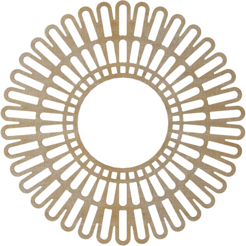 Médaillon de plafond en bois ajouré 34 po x H 12 po x P 5/8 po x H 1/4 po, H 28 po x l 28 po x P 0,38 po, Bouleau