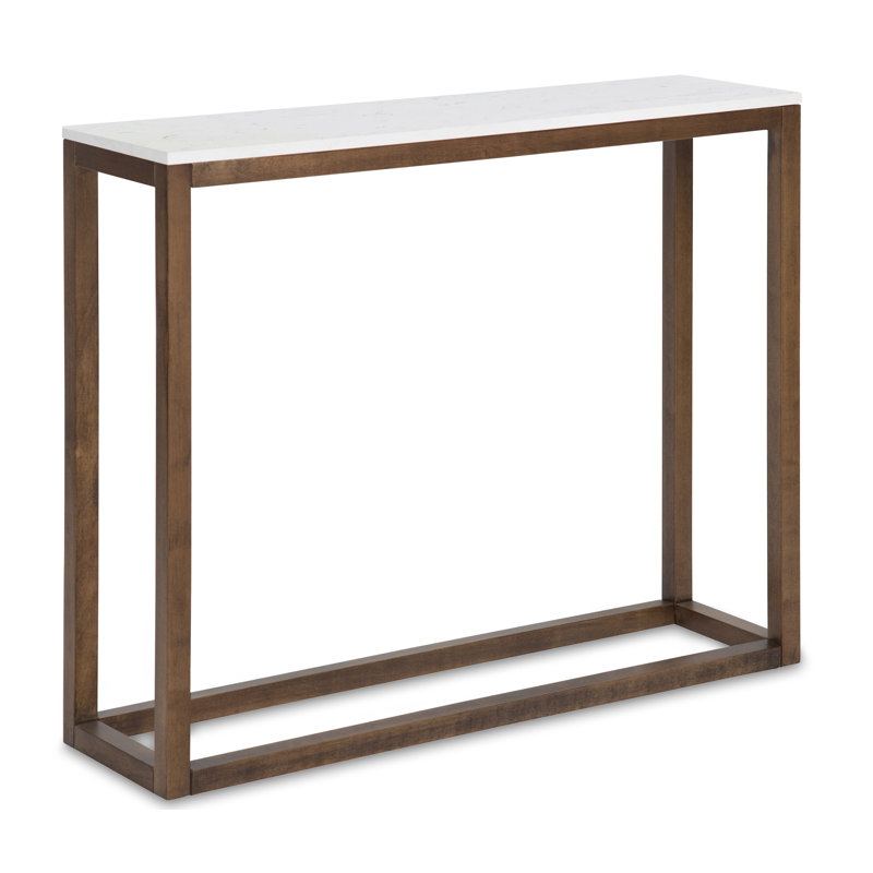 Console Ousley, Blanc / brun noyer