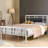 Karaka Vegan Leather Metal Open-Frame Bed-19923429-19923432