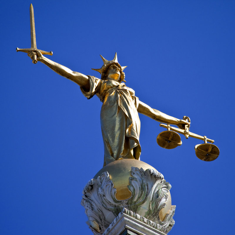 Hakeim Statue Of Lady Justice - Wrapped Canvas Print, 30cm H x 30cm W x 3.8cm D