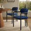 Elio Barrel Fabric And Metal Dining Chair In Black Dove Grey-109758053