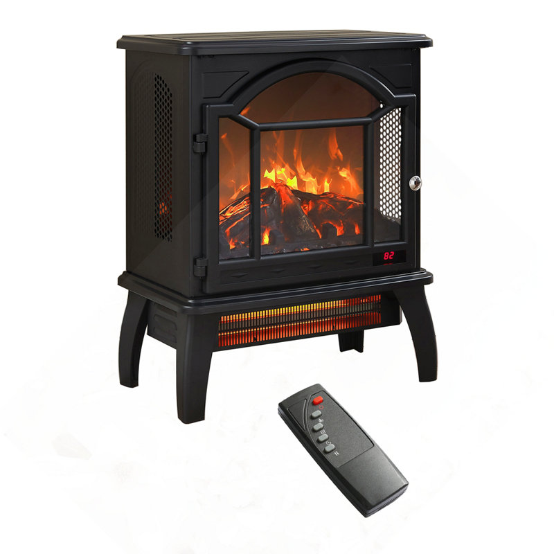 18" 3D  Flame Electric Infrared Quartz Fireplace Stove With Remote Control