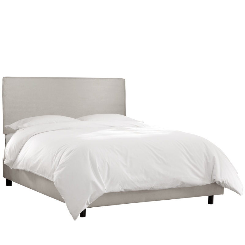 Lit , Simple, Velours performance gris clair Bella