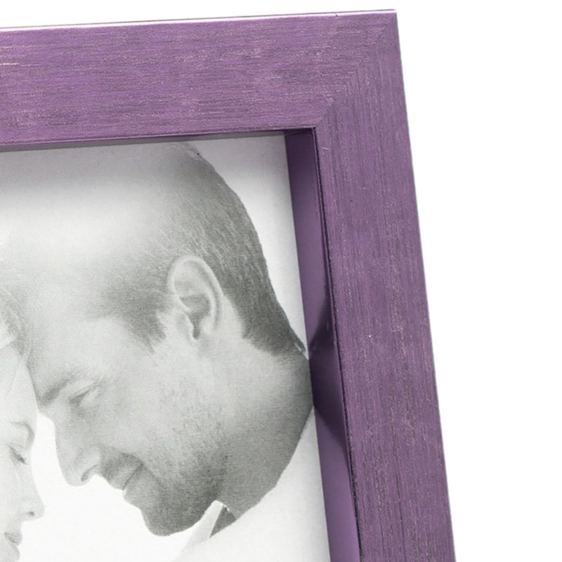 Cadre photo simple en bois doré, 4" x 6", Mauve