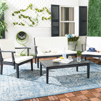 Ensemble de conversation avec canapé et coussins 4 pièces Tamaar