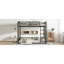 Lit superposé en métal, cadre de lit superposé double au-dessus du plancher complet, lit superposé robuste pour enfants, adolescents, adultes, conception à réduction de bruit, noir-1398858147